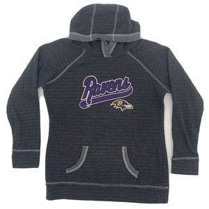 NFL‎ Team Apparel Baltimore Ravens Hoodie Youth Large Gray Long Sleeve Fleece